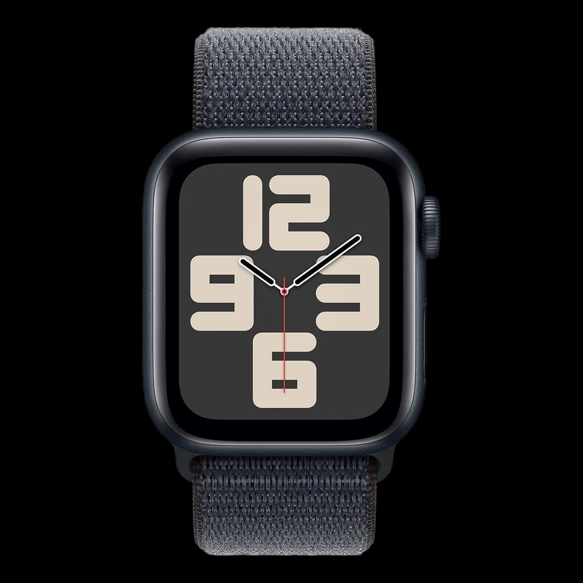 Apple Watch SE (2024), 40 мм корпус из алюминия цвета «Midnight», ремешок Sport Loop цвета «Ink»