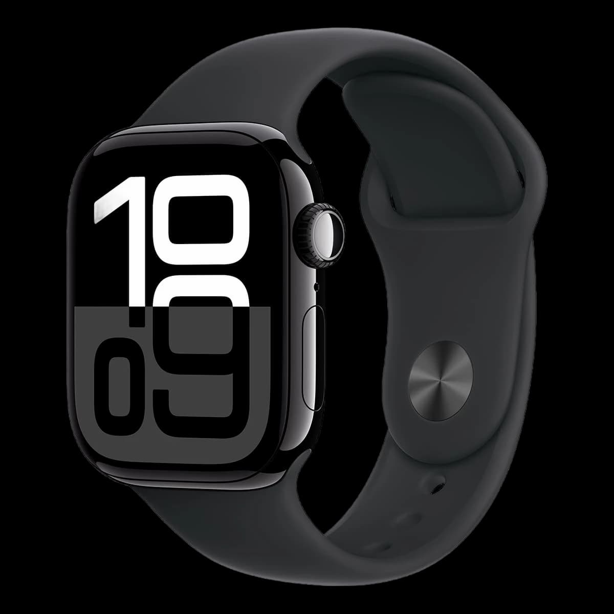 Apple Watch Series 10, 42 мм корпус из алюминия цвета «Jet Black», ремешок Sport Band размера M/L цвета «Black»