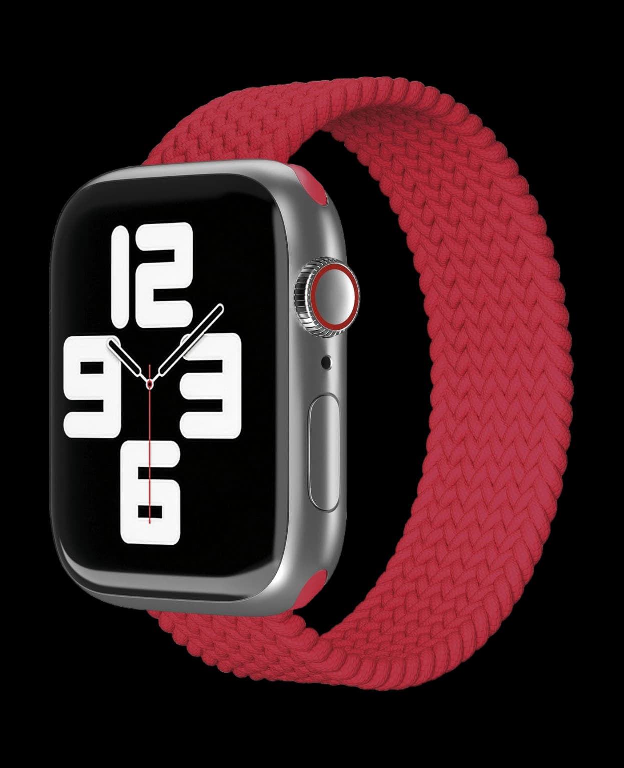 Ремешок нейлоновый плетёный VLP для Apple Watch 38/40/41, L/XL, 2шт, красный