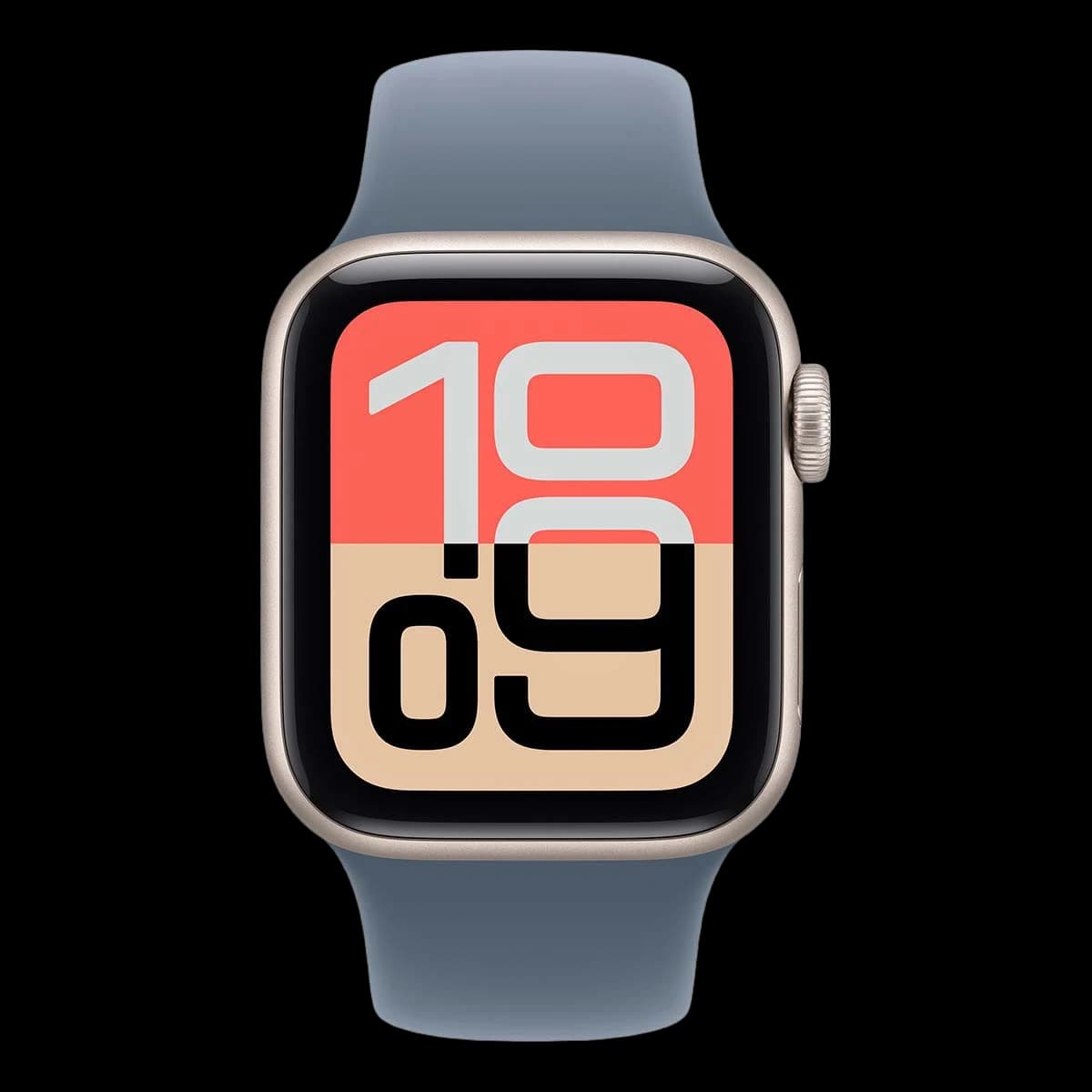 Apple Watch SE 3 (2025), 40 мм корпус из алюминия цвета «Starlight», ремешок Sport Band размера M/L цвета «Anchor Blue»