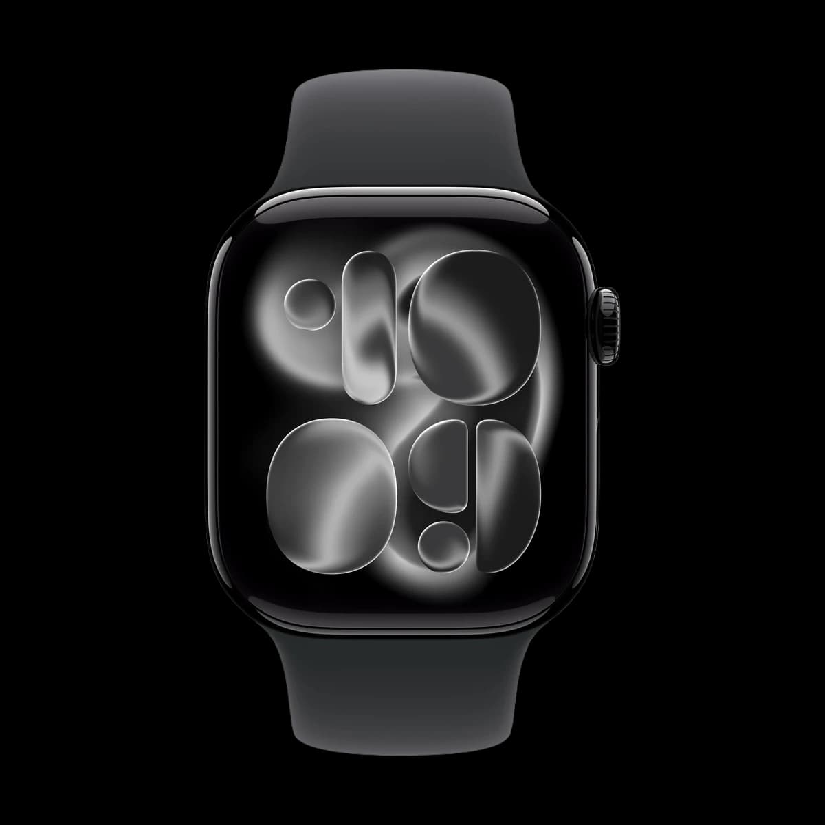 Apple Watch Series 11, 46 мм корпус из алюминия цвета «Jet Black», ремешок Sport Band размера M/L цвета «Black»