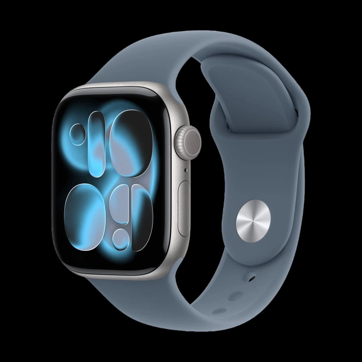 Apple Watch Series 11, 46 мм корпус из алюминия цвета «Space Gray», ремешок Sport Band размера M/L цвета «Anchor Blue»