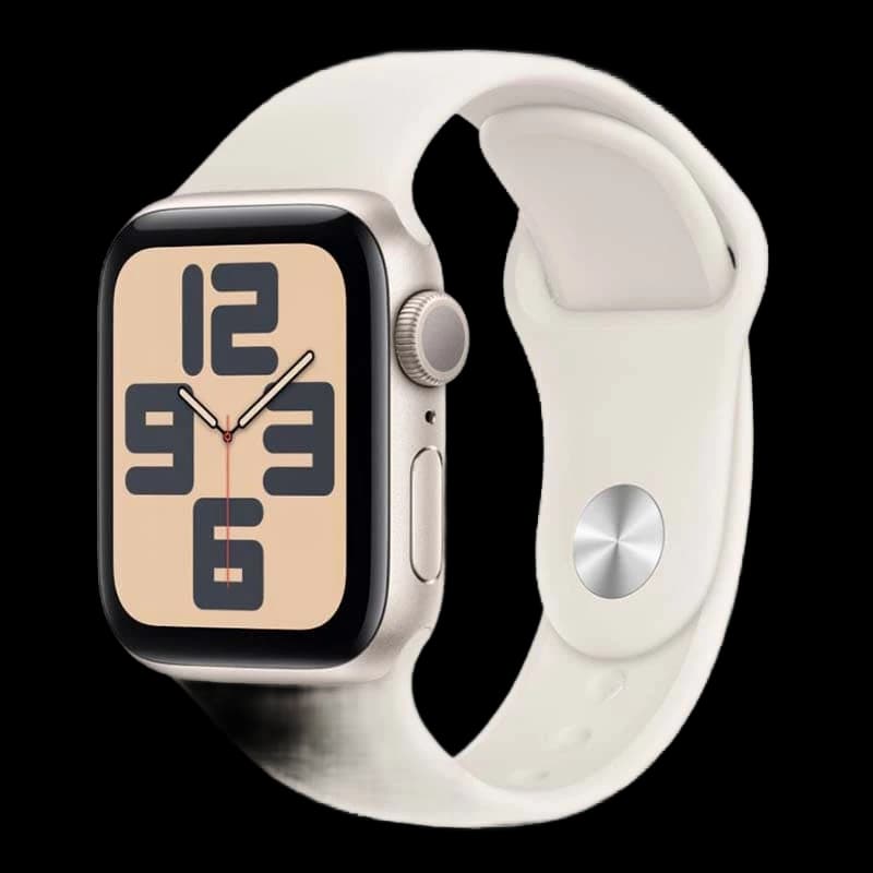 Apple Watch SE (2024), 40 мм корпус из алюминия цвета «Starlight», ремешок Sport Band размера M/L цвета «Starlight»