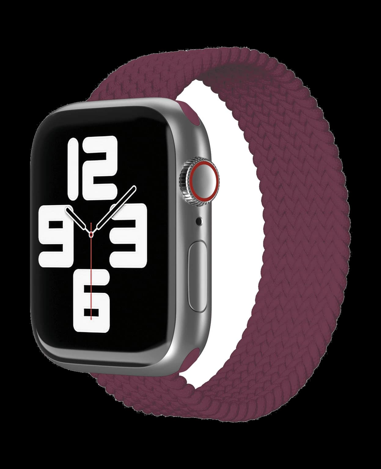 Ремешок нейлоновый плетёный VLP для Apple Watch 42/44/45, L/XL, 2шт, марсала