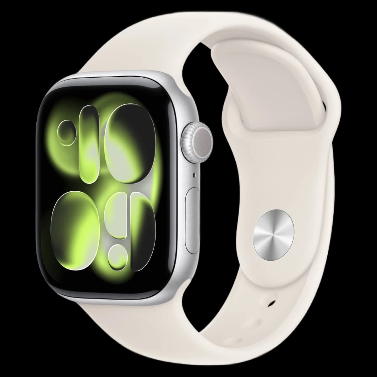 Apple Watch Series 11, 46 мм корпус из алюминия цвета «Silver», ремешок Sport Band размера M/L цвета «Light Blush»