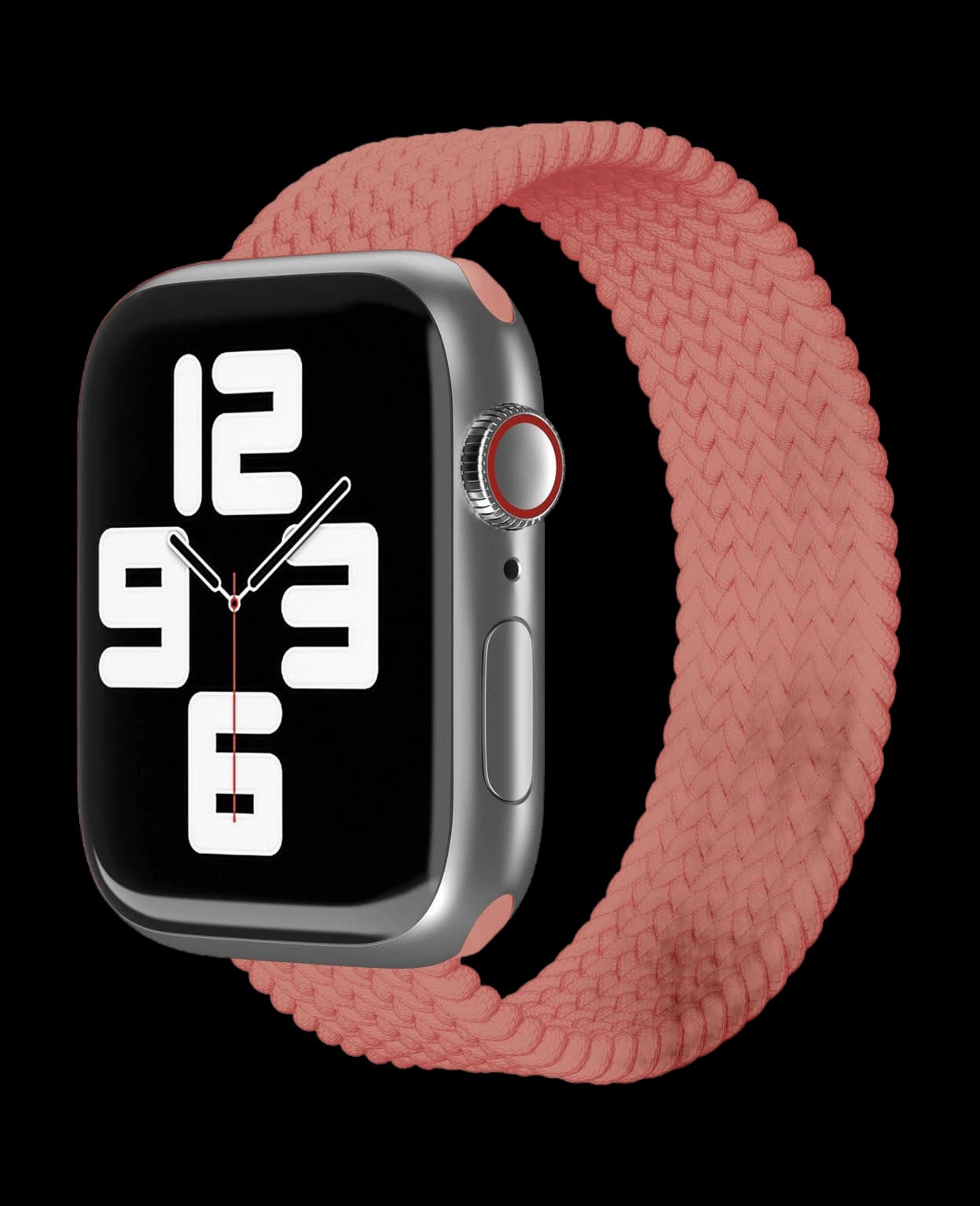 Ремешок нейлоновый плетёный VLP для Apple Watch 38/40/41, L/XL, 2шт, коралловый