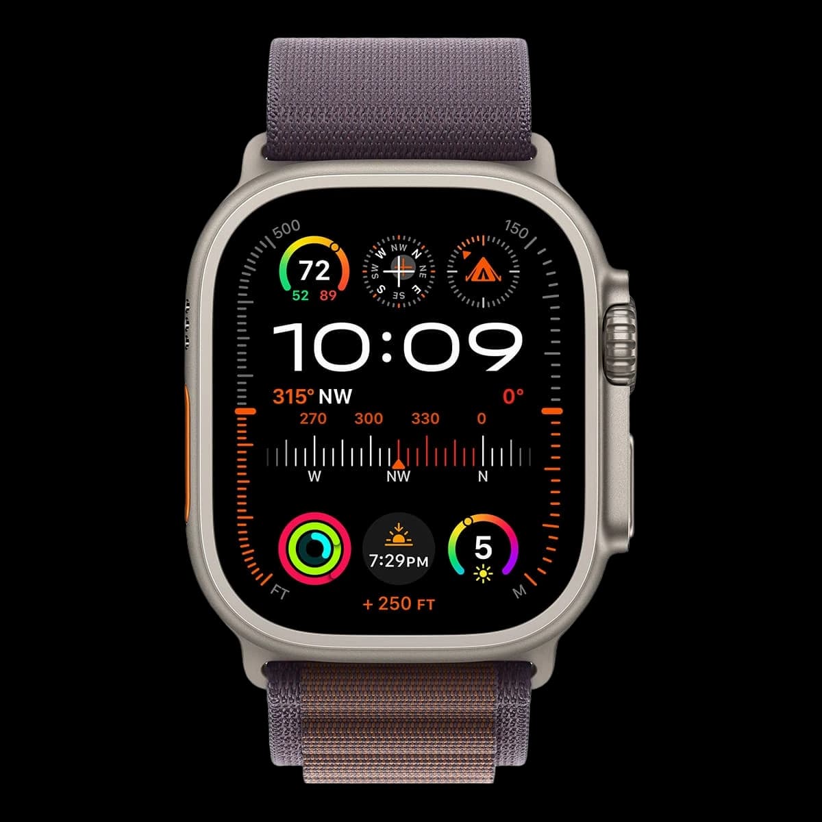 Apple Watch Ultra 2 (2023), 49 мм корпус из титана цвета «Natural», ремешок Alpine Loop размера L цвета «Indigo»