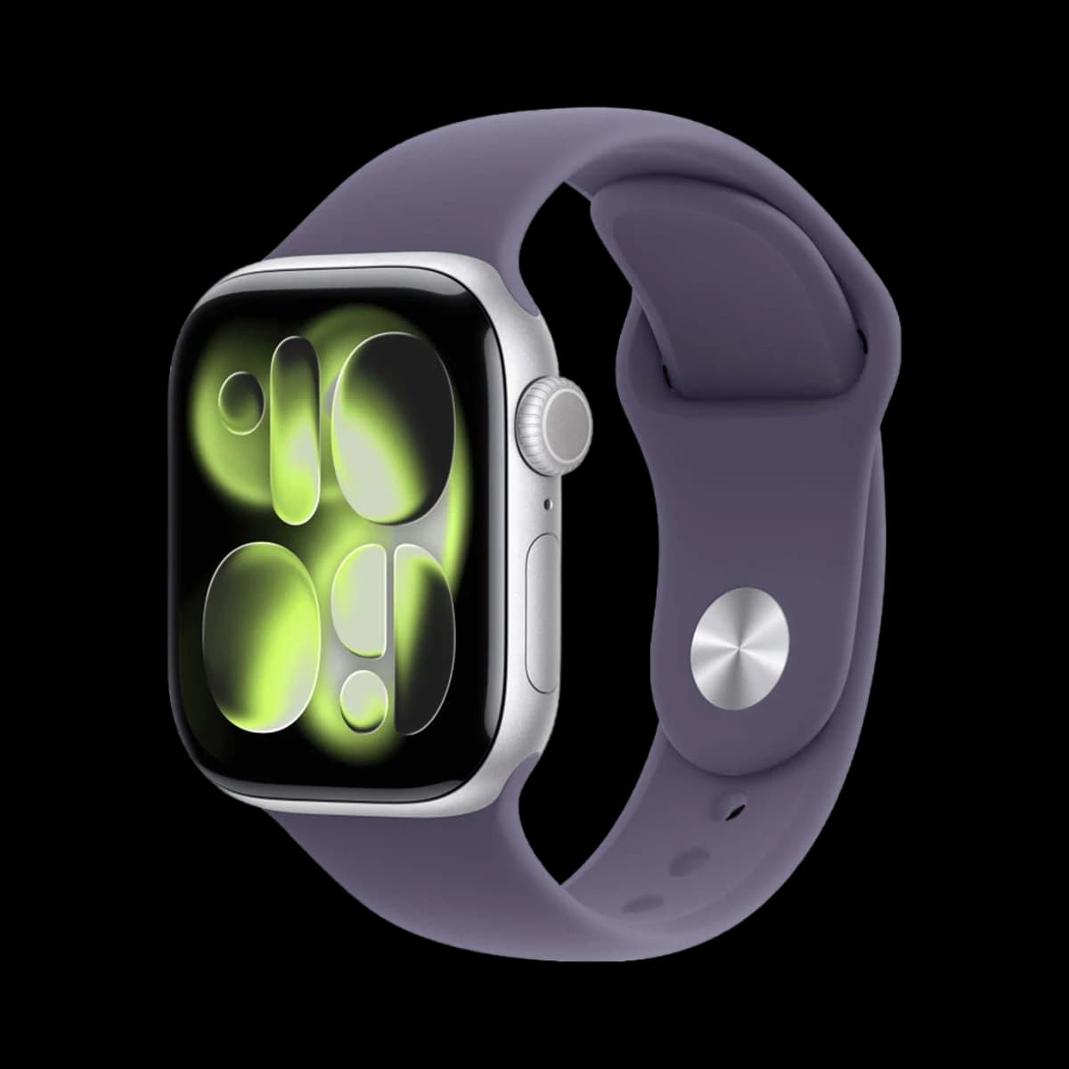 Apple Watch Series 11, 42 мм корпус из алюминия цвета «Silver», ремешок Sport Band размера M/L цвета «Purple Fog»