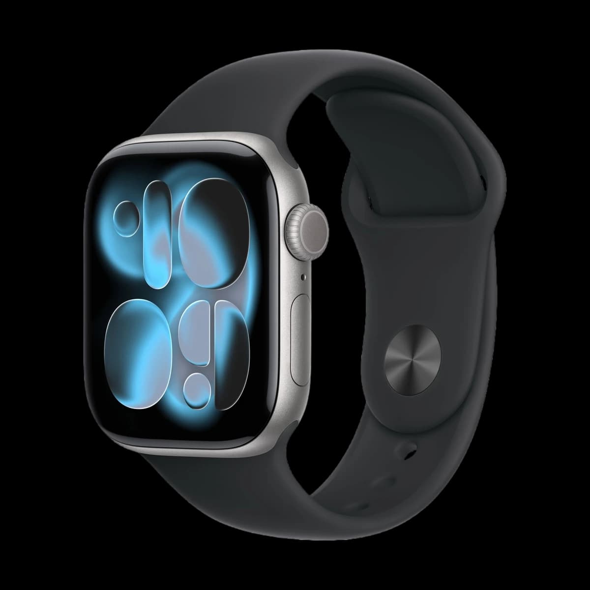 Apple Watch Series 11, 46 мм корпус из алюминия цвета «Space Gray», ремешок Sport Band размера M/L цвета «Black»