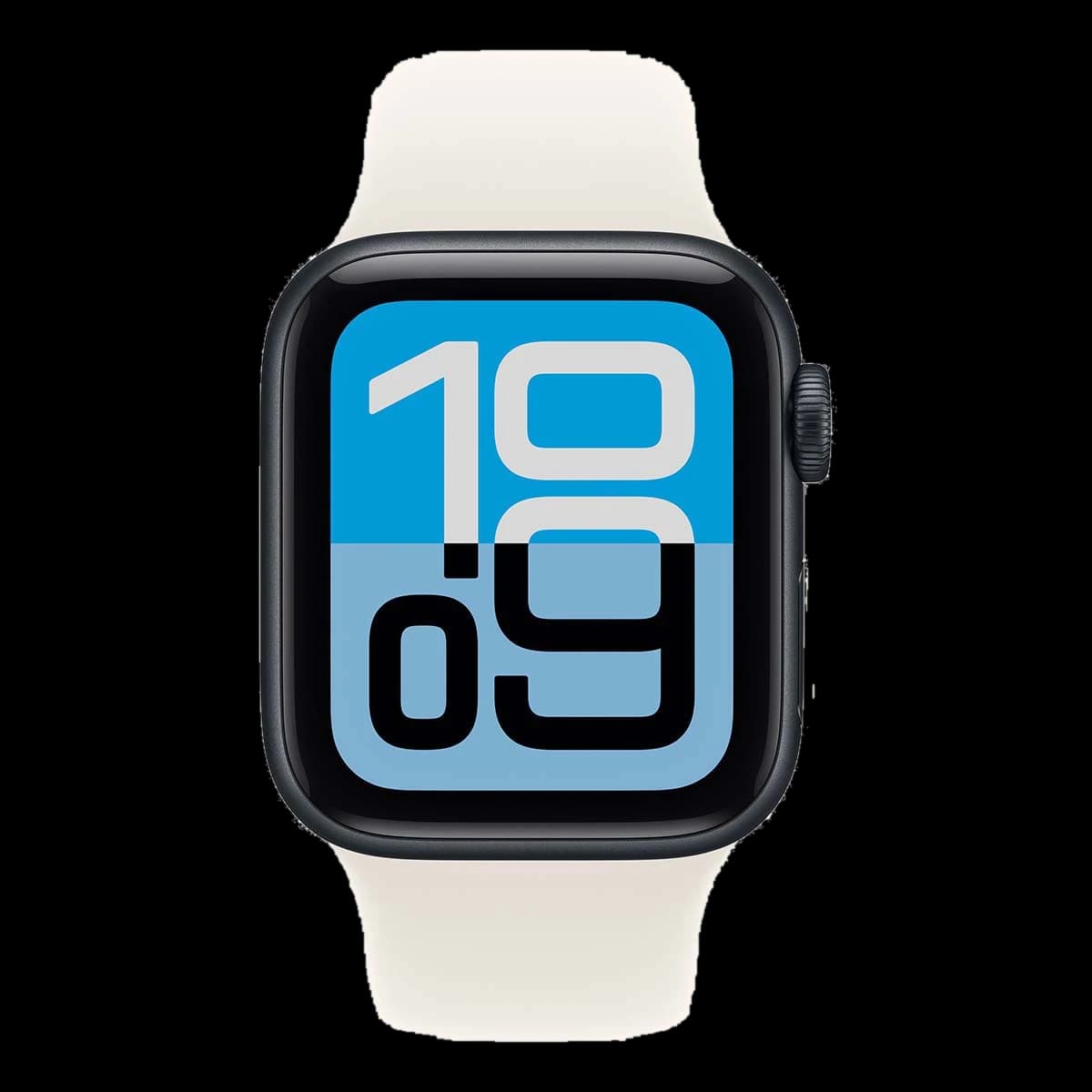 Apple Watch SE 3 (2025), 44 мм корпус из алюминия цвета «Midnight», ремешок Sport Band размера M/L цвета «Starlight»