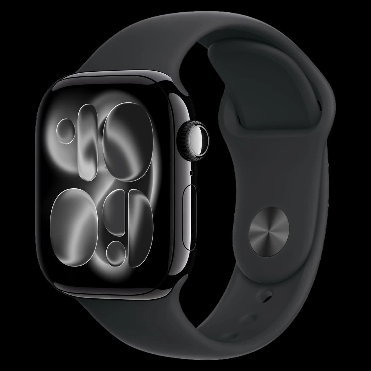 Apple Watch Series 11, 46 мм корпус из алюминия цвета «Jet Black», ремешок Sport Band размера S/M цвета «Black»