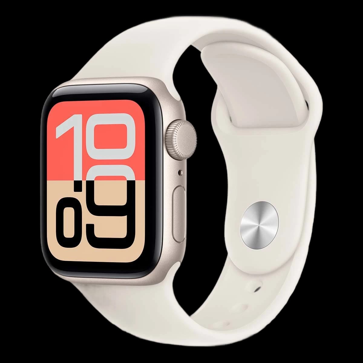 Apple Watch SE 3 (2025), 40 мм корпус из алюминия цвета «Starlight», ремешок Sport Band размера S/M цвета «Starlight»