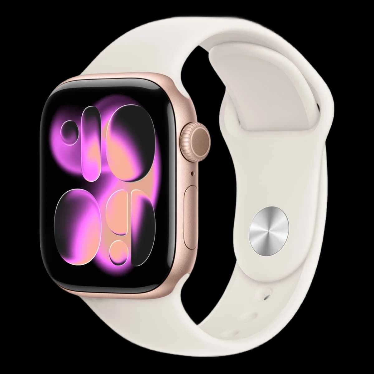 Apple Watch Series 11, 46 мм корпус из алюминия цвета «Rose Gold», ремешок Sport Band размера M/L цвета «Light Blush»