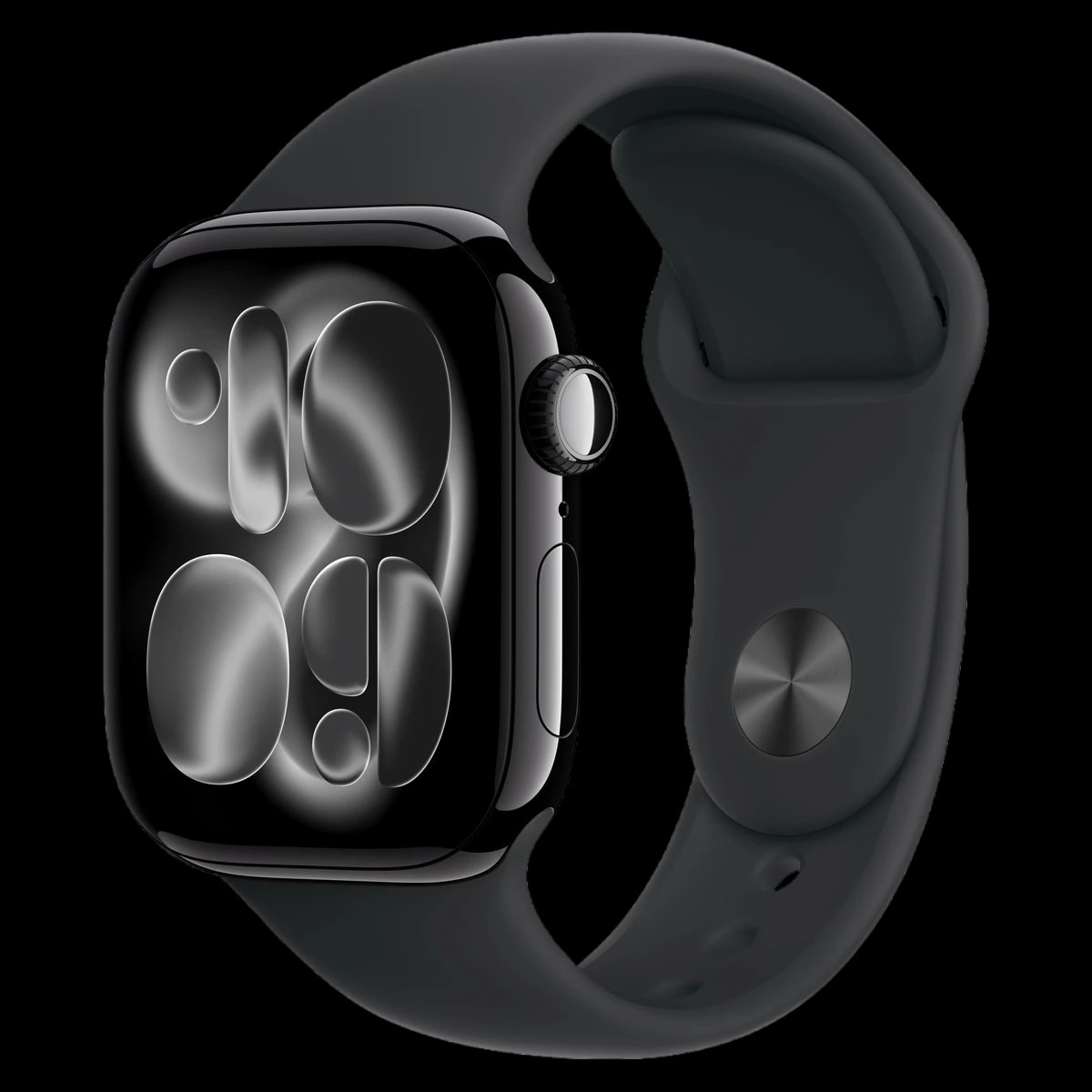 Apple Watch Series 11, 42 мм корпус из алюминия цвета «Jet Black», ремешок Sport Band размера S/M цвета «Black»