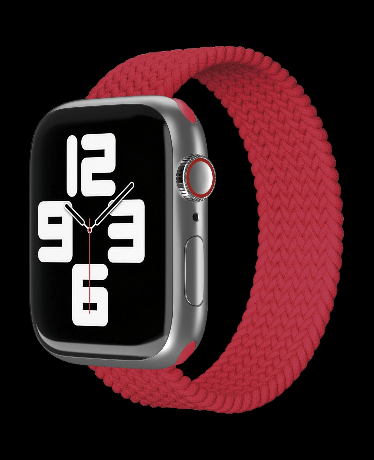 Ремешок нейлоновый плетёный VLP для Apple Watch 38/40/41, L/XL, 2шт, красный