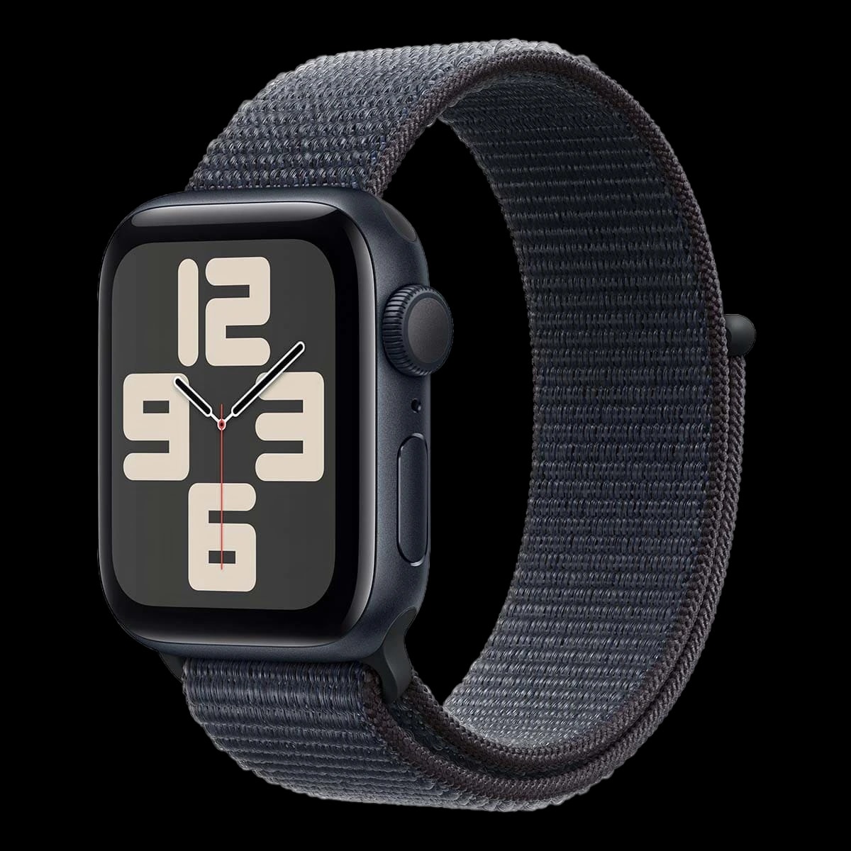 Apple Watch SE (2024), 40 мм корпус из алюминия цвета «Midnight», ремешок Sport Loop цвета «Ink»